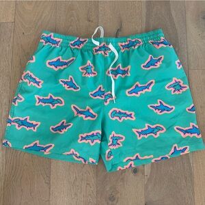 Chubbies Swimming Shorts | Men’s XL | Shark Water Hammerhead Teal Trunks